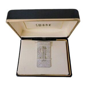 SWANK Silver-tone Money Clip Vintage Dollar Sign In Box